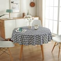 Miniatyrbillede 4 af 5: Vaskbart linned duge til picnicbord, assorteret størrelse, rund, 120CM KLB