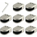 Miniatyrbilde 1 av 5: Glassklemme 8 stk 8-10mm Rustfritt Stål 304 Glassklemme Klemme Støtte Flat Bak Kromig Finish for Rekkverk KLB