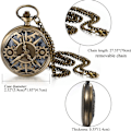 Miniatyrbillede 5 af 5: Vintage lommeur med r mix tal urskive steampunk skelet