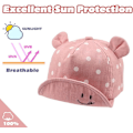 Miniatyrbild 3 av 5: Bomull Baby Cap för Flicka Pojke Barn Solhatt Justerbar Kepsvår Sommar Höst 6 till 30 Månader-Powder-