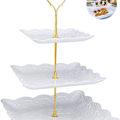 Miniatyrbillede 3 af 8: Comius Sharp 3-etagers etagere tallerken, hvid frugt tallerkener firkantet KLB