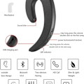 Pikkukuva 3 / 5: 3C Light Ear Hook Langattomat Bluetooth-kuulokkeet, kivuttomat mustat