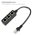 Miniatyrbilde 3 av 8: RJ45 LAN Ethernet 1 til 3 Port Splitter Kabel Nettverk Cat5 Cat6 Adapter Socket