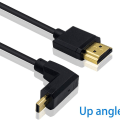 Miniatyrbillede 2 af 7: Micro HDMI til standard HDMI-kabel, Micro HDMI til HDMI snoet vinklet 1,2 m
