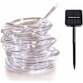 Miniatyrbillede 1 af 5: Solcelle-gardinlys til udendørs have 100 LED-lyskæde med vandtætte fe-lyskæder til julefest bryllup hjem soveværelse-koldt hvidt KLB