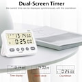 Miniatyrbillede 2 af 5: Digital køkkenur, 24-timers ur, daglig alarm, køkkenur med stort LCD-display