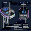Pikkukuva 2 / 6: Bluetooth-sovitin autoon, Bluetooth FM -lähetin QC3.0 & PD3.0 Type C