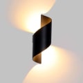 Miniatyrbillede 1 af 5: 10W Spiral Udendørs og Indendørs LED IP66 Væglampe i Aluminium, Øvre og Nedre Væglampe, Varm Hvid 3000K (Sort)