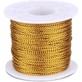Miniatyrbild 1 av 5: 100M Guldtråd, Guldtråd Twist Band med Spole, Guld Metallic Tråd för Smyckes Snöre, DIY Hantverk och Packnings Snöre Gold