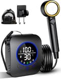 Bärbar Campingdusch, Uppladdningsbar Campingdusch med 8000mAh Batteri, Dusch med Pump, 2m Duschslang