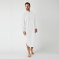 Miniatyrbilde 1 av 4: Herrepyjamas, pyjamas topper, lett bomull myk pyjamas, langarmet pyjamas, halv knapp hjemme sykehus lounge klær, xl White XL