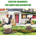 Miniatyrbillede 4 af 5: LED Solcelle Lys Kanin Kat Dyr Skulptur Harpiks Statue Lampe Have Ornament