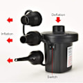 Miniatyrbillede 2 af 5: Elektrisk pumpe til oppustelige genstande Elektrisk luft pumpe, 240V AC/12V DC (Hjem/Bil), 3 dyser, Hurtig oppustning/tømning