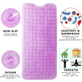Miniatyrbillede 5 af 5: Badekar måtte 30% Ekstra Lang Bruse måtte Anti-Skridsikker Bade måtte med 200 Sug kopper, 16 x 40 tommer Transparent Purple 16 x 40 in