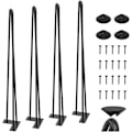 Miniatyrbillede 1 af 5: 4 STK 86 cm Hårnålebordsben Maks. støtte 400 kg med beskyttelsesfødder Midt-århundredes moderne stil til møbelben, sofabordsben 86cm