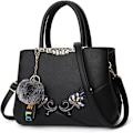 Miniatyrbillede 1 af 5: Dametasker Blomstermønster Crossbody Tasker Pom Pom Dekoration Håndtasker Tote Tasker til Kvinder Damer Skuldertaske PU Læder rosa