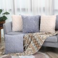 Miniatyrbillede 3 af 5: Pakke med 2 bløde plys beige pudebetræk 45x45cm firkantede pudebetræk med kort fluffy kunstig uld pudebetræk til sofa soveværelse stue