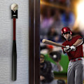 Miniatyrbillede 3 af 5: Vægmonteret batstativ, 2 stk. vægmonteret holderstativ til bat, akryl baseball bat vægmontering, rustfrit bold lodret akryldisplay