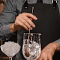 Miniatyrbilde 4 av 5: Cocktail-omrøringskje i rustfritt stål, lange håndtak, lang vridd cocktail-omrører for bartender, lang og attraktiv spiraldesign for omrøring Rose gold