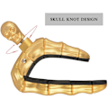 Miniatyrbilde 3 av 4: Gitar Capo Skull Capo for Akustisk og Elektrisk Gitar Skeleton Head Ukulele Capo med 5 Picks Gold