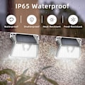 Miniatyrbilde 4 av 5: Solcellelamper Utendørs, 4-pakning 33LED Solcellelamper Utendørs med Bevegelsessensor, IP65 Vanntett Veggbelysning, Trådløs Solcellelys for Terrasse, Trapper