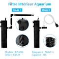 Miniatyrbillede 3 af 5: 4W 300L/H Vandstrøms Akvarium Filter Indvendigt Filter til 60L Akvarium Filterpumpe med Filter Svampe til Fisk