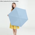 Miniatyrbilde 3 av 4: Solbeskyttelse - lett lommeparaply for kvinner, jenter og barn - himmelblå 6-ribber 5-fold solbeskyttelsesparaply