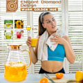 Miniatyrbillede 2 af 5: Glas vandkande, 2,2 liter / 74 oz glaskande med tæt låg, til varmt/koldt vand, is-te og juice