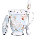 Miniatyrbillede 1 af 5: Art Style Bone China Tekop med låg til morgenmad og køkken Rose Butterflies 11,5x8,7cm