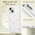 Miniatyrbillede 4 af 5: Etui til iPhone 14 Plus, Bling Glitter 3D Sløjfe Telefon Etui Sødt Glitrende Krystalklart Slankt Blødt Holdbart Beskyttelsescover White iPhone 14 Plus