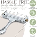Miniatyrbilde 4 av 5: Rustfritt stål trådostehøvel - Håndholdt ostekutter for cheddar, Gruyere, Raclette, Mozzarella ostblokk, ostekruser (Sølv)