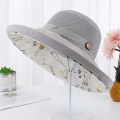 Miniatyrbilde 2 av 5: Kvinners Mesh Solhatter Sommer Strand UV Beskyttelse UPF Pakkbar Bred Brede Hakesnor gray