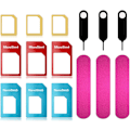 Miniatyrbild 1 av 5: 3 Set SIM-kortsadapter 5 i 1 Nano Micro Standard SIM-kortskonverteringskit med SIM-korthållare och stift