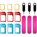 Miniatyrbilde 1 av 5: 3 Set SIM-kort Adapter 5 i 1 Nano Micro Standard SIM-kort Konverter Kit med SIM-kort Holder og Pin