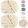 Miniatyrbillede 1 af 5: 500g (250gx2) Chunky Garn Nøgle Ca. 54m Chenille Chunky Pels Garn Blødt Uld Chunky Garn Blødt Strikkegarn til Hæklet Tæppe Halstørklæder Huer beige