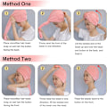 Miniatyrbillede 4 af 4: 3 stk. Mikrofiber Håndklæde Turban Wrap til Kvinder, Blødt Mikrofiber Hurtigtørrende Håndklæde Turban med To Knapper til Vådt/Kort/Krøllet/Fint Hår