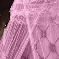 Miniatyrbillede 3 af 5: Pigernes sengetæppe i polyester prinsesse myggenet lyserød kuppel net dæk myggenet børneværelse dekoration lyserødt soveværelse tilbehør
