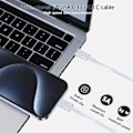 Miniatyrbild 2 av 5: 96W USB C Snabbladdare, Typ-C Strömadapter för MacBook Pro 16/15/14/13 tum, iPad Pro 12.9/11 tum, med 2M USB C till C Kabel