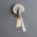 Miniatyrbillede 2 af 4: Industriel væglamper oval glas lampeskærm vintage gang væglamper E27 retro lysarmaturer til soveværelse forfængelighed spejl (krom)