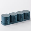 Miniatyrbillede 3 af 3: Krydderi beholder krydderi rack krydderi opbevaringsboks krydderi dispenser sæt 4 gitre farve: Sort