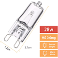 Miniatyrbild 3 av 5: G9 Halogenlampor, 5-pack 28W G9-lampor 230V 370Lm 2800K Varmvitt Ljus för Kök, Vardagsrum och Sovrum (5-pack)