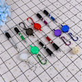 Miniatyrbilde 3 av 5: 6 stk Penneklips Karabinkrok Pen Retractable Badge Roller Pen Belteklips og Karabinkrok Nøkkelring Ballpoint Pen