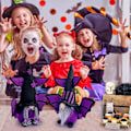 Miniatyrbild 5 av 5: 2 st Halloween Gnome Höstdekorationer, Handgjorda Ansiktslösa Plysch Halloween Häxgnomer med Spindelfladdermusprydnader
