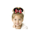 Miniatyrbillede 4 af 5: 2pk Museører Scrunchies til Børn Fløjl Hårbånd Scrunchies til Kvinder - Sparkle Sequin Muse Hårbånd til Pony Hale Museører (Rød Sort)