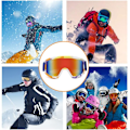 Miniatyrbild 4 av 5: Skidglasögon, Snowboardglasögon, PC-material, Anti-ultraviolett, Andningsbar design, för skidåkning, skridskoåkning, klättring, cykling, unisex (1 styck, blå)