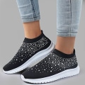 Miniatyrbilde 2 av 5: Kvinners krystall pustende ortopediske slip-on gåsko, ultralette pustende buesupport sneakers, 41