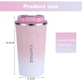 Miniatyrbilde 2 av 5: Kaffetermoskopp for Reise, 510ml Rustfritt Stål Gjenbrukbar, 100% Lekkasjesikker, Dobbel Vegg Vakuumisolert for Varm og Kald Kaffe Pink