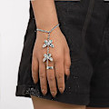 Miniatyrbilde 3 av 5: Sommerfugl håndkjede armbånd for kvinner jenter, sommerfugl finger ring armbånd slave kjede hånd sele armbånd sommerfugl ring for fest Halloween