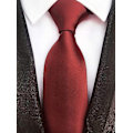 Miniatyrbilde 2 av 5: Menn slips - Ensfarget slips til menn Bryllup Forretning Formelle slips Claret