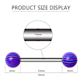 Miniatyrbild 2 av 4: 50-pack Tungpiercingar Slumpmässig Färg Tungstavar Färgglada Tungpiercingar Akryl 14G Tungskivstång